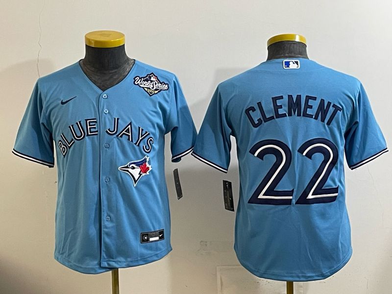 Youth 2025 Nike Toronto Blue Jays #22 Clement Light Blue Game MLB Jersey 01->youth mlb jersey->Youth Jersey